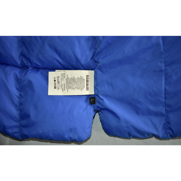 B0 Auth NAPAPIJRI GEORGAPHIC Zip/Snap Quilted Duck Down Feather Puffer Vest Sz L - Picture 8 of 9